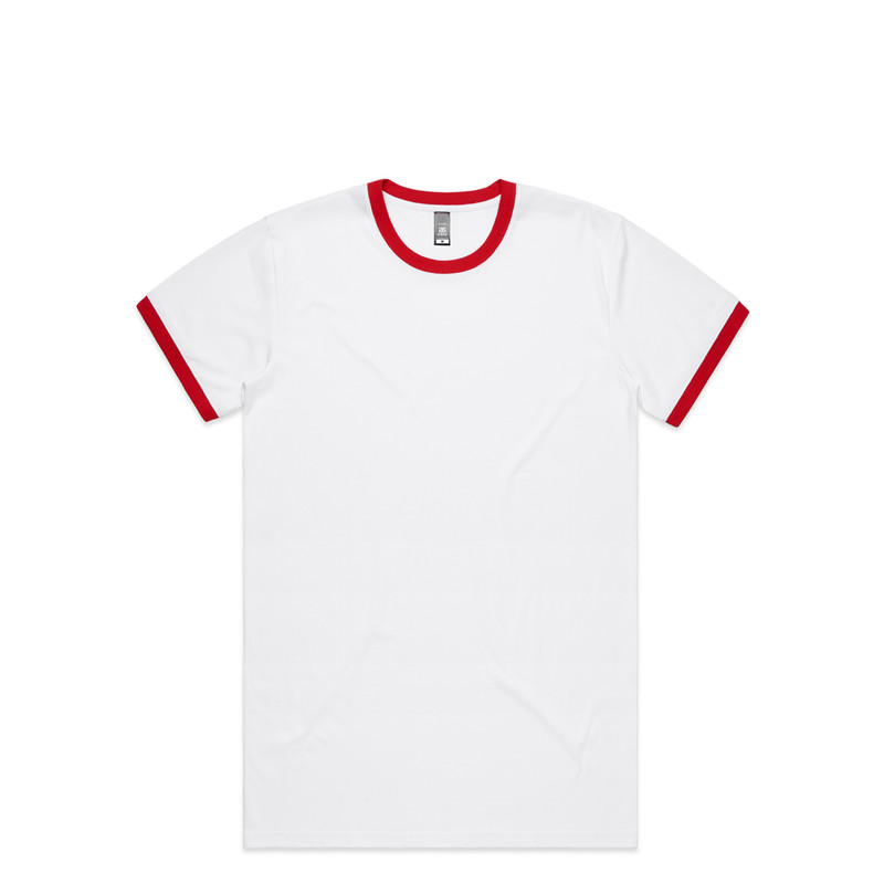 Staple Ringer Tee in White/red