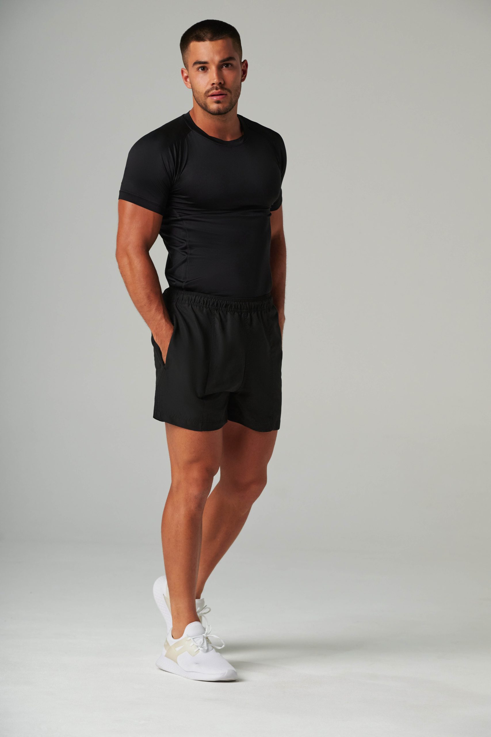 Men’s Lined Sports Shorts in Black
