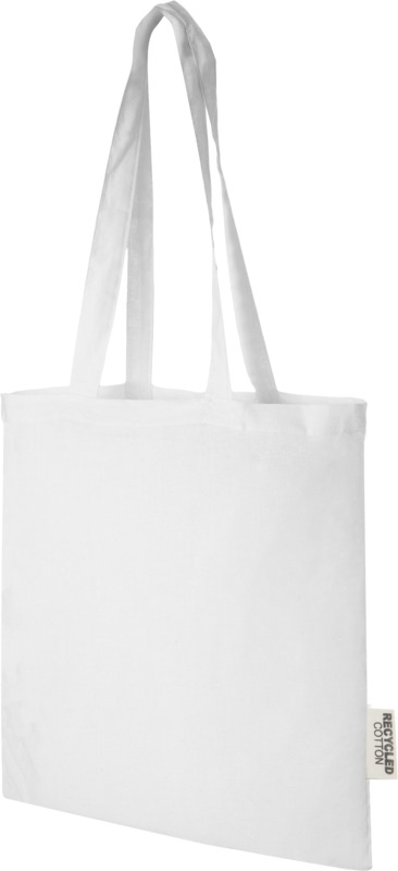 Madras 140 g/m2 GRS recycled cotton tote bag 7L in White