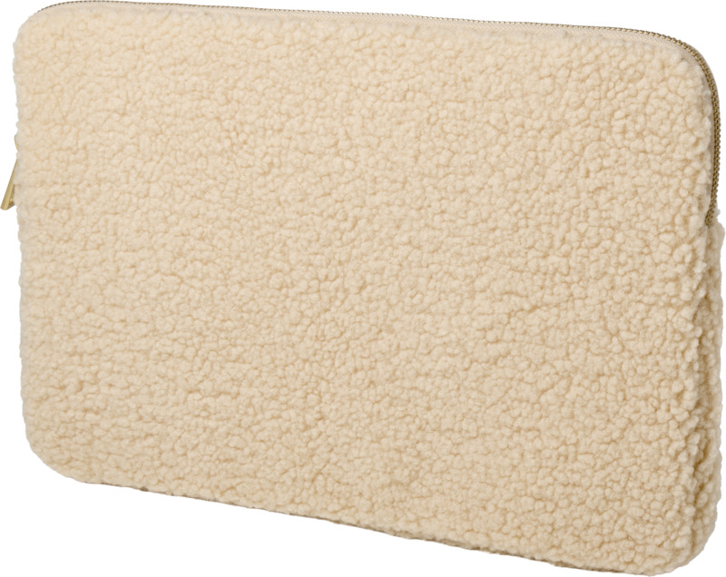 Bear 13" GRS recycled sherpa laptop sleeve 2L in Natural